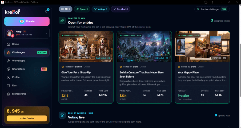 Kreator AI Challenges Launched