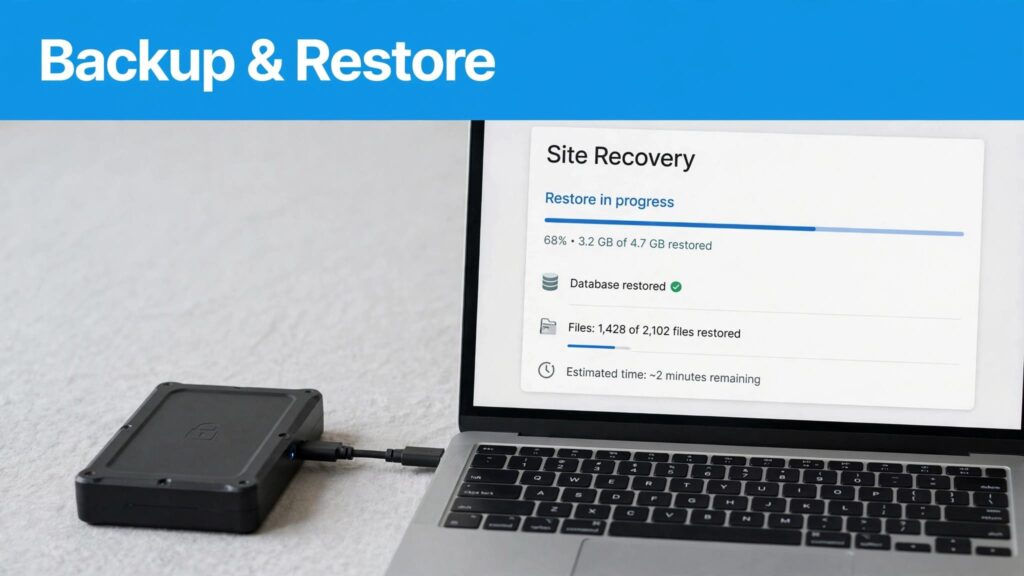 WordPress backup and restore